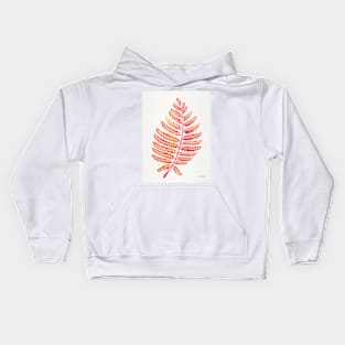 fern leaf pink Kids Hoodie